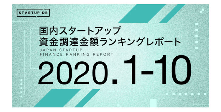 【STARTUP DB】調査結果　国内スタートアップ資金調達金額ランキング（2020年1月〜10月）