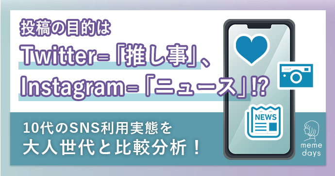 ミームデイズ、独特すぎる10代のSNS利用実態を、大人世代と比較分析