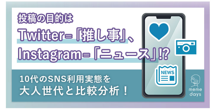 ミームデイズ、 独特すぎる10代のSNS利用実態を、大人世代と比較分析