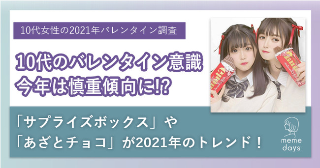 ミームデイズ、10代女性の2021年バレンタインに関する意識調査を実施