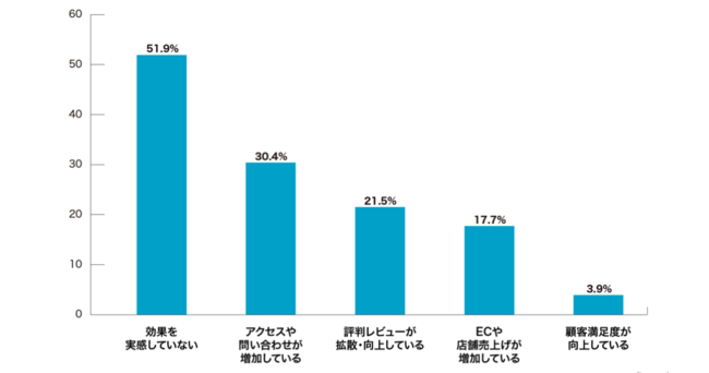 EC事業者のSNSの活用状況を調査 Q：SNSの効果として感じているものは何でしょうか？（複数回答可）