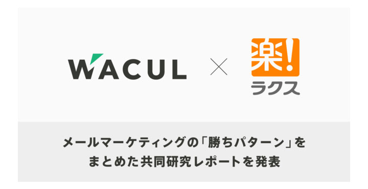 WACULとラクス、メールマーケティングの「勝ちパターン」をまとめた共同研究レポート第2弾を発表