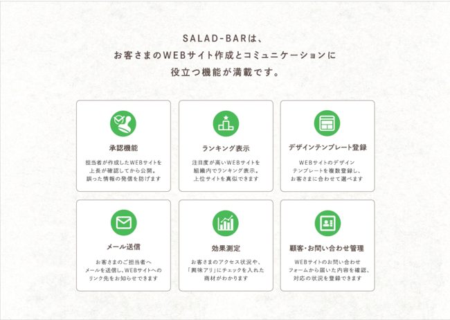 凸版印刷、「SALAD-BAR®」の保有する機能 © TOPPAN INC.