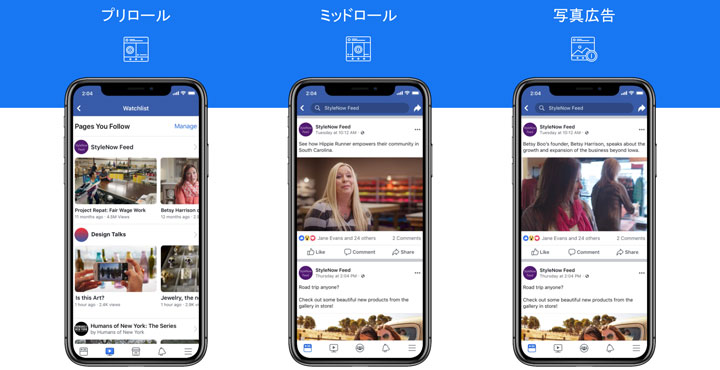 Facebook上でインストリーム広告を提供開始し、クリエイターの収益化を支援