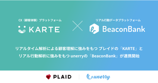 プレイドの「KARTE」とunerryの「Beacon Bank」が連携開始